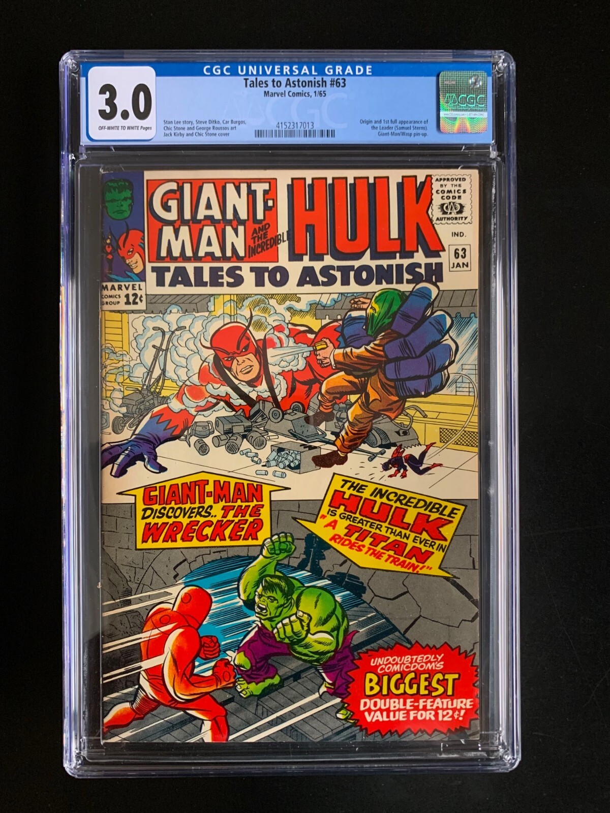TALES TO ASTONISH #63 CGC 3.0 (9.0 grade originally) BEST BUY Avail-1st LEADER TALES TO ASTONISH #63 CGC 3.0 (9.0 grade originally) BEST BUY Avail-1st LEADER