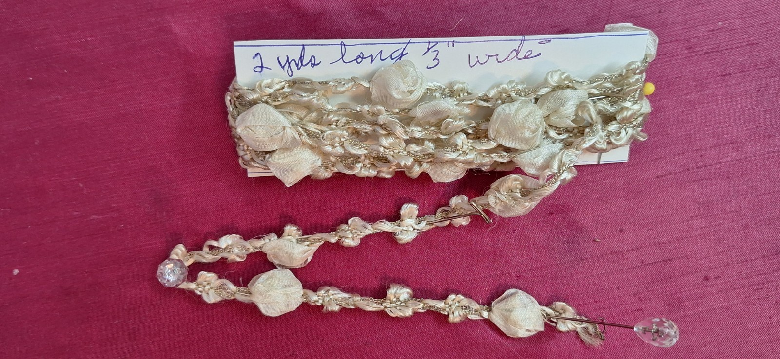Antique 1920s Victorian Silk Rosette Ribbon for Artwork or Antique Doll Clothes Antique 1920s Victorian Silk Rosette Ribbon for Artwork or Antique Doll Clothes