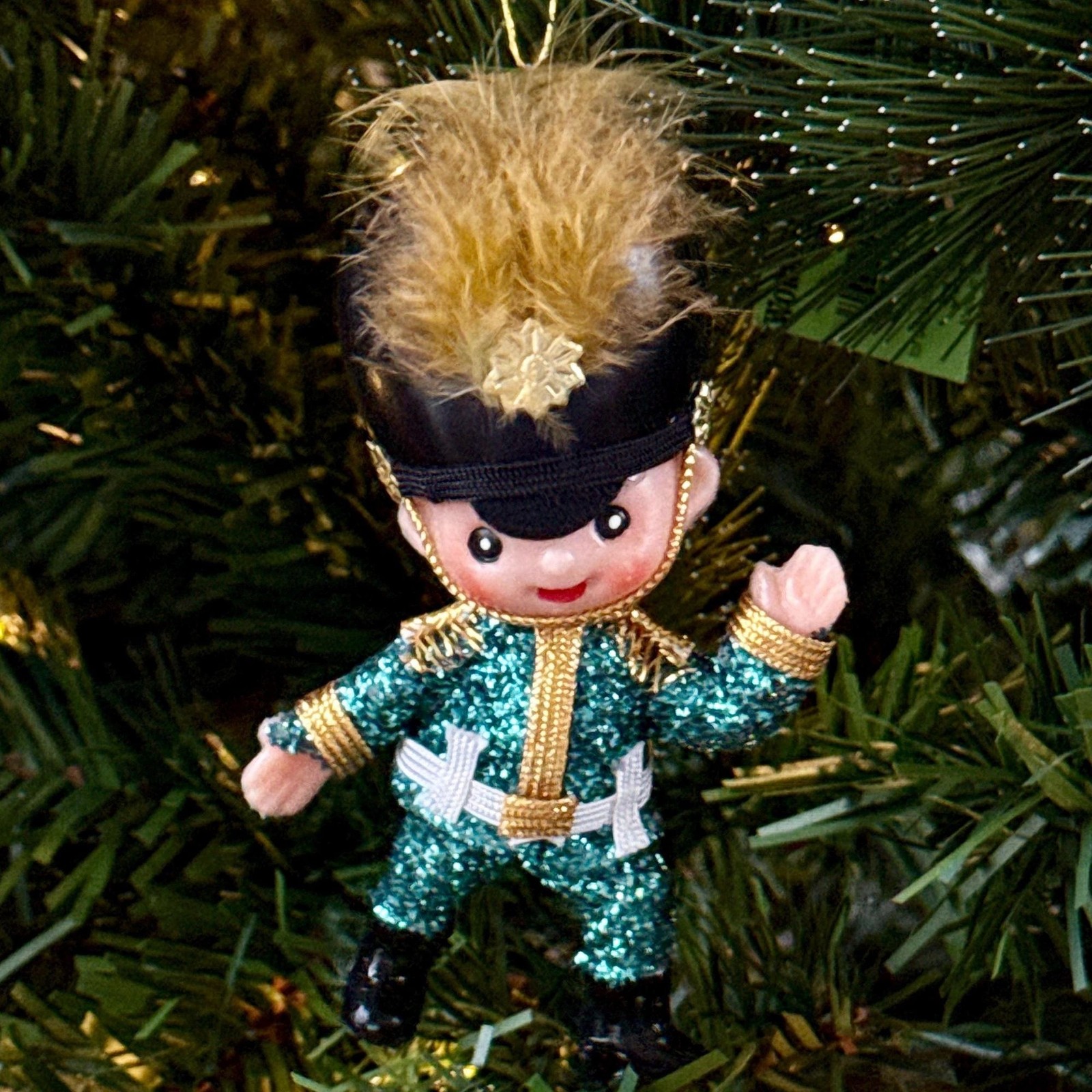 1960s Japanese Vintage Handcrafted Blue Glitter Toy Soldier 1960s Japanese Vintage Handcrafted Blue Glitter Toy Soldier