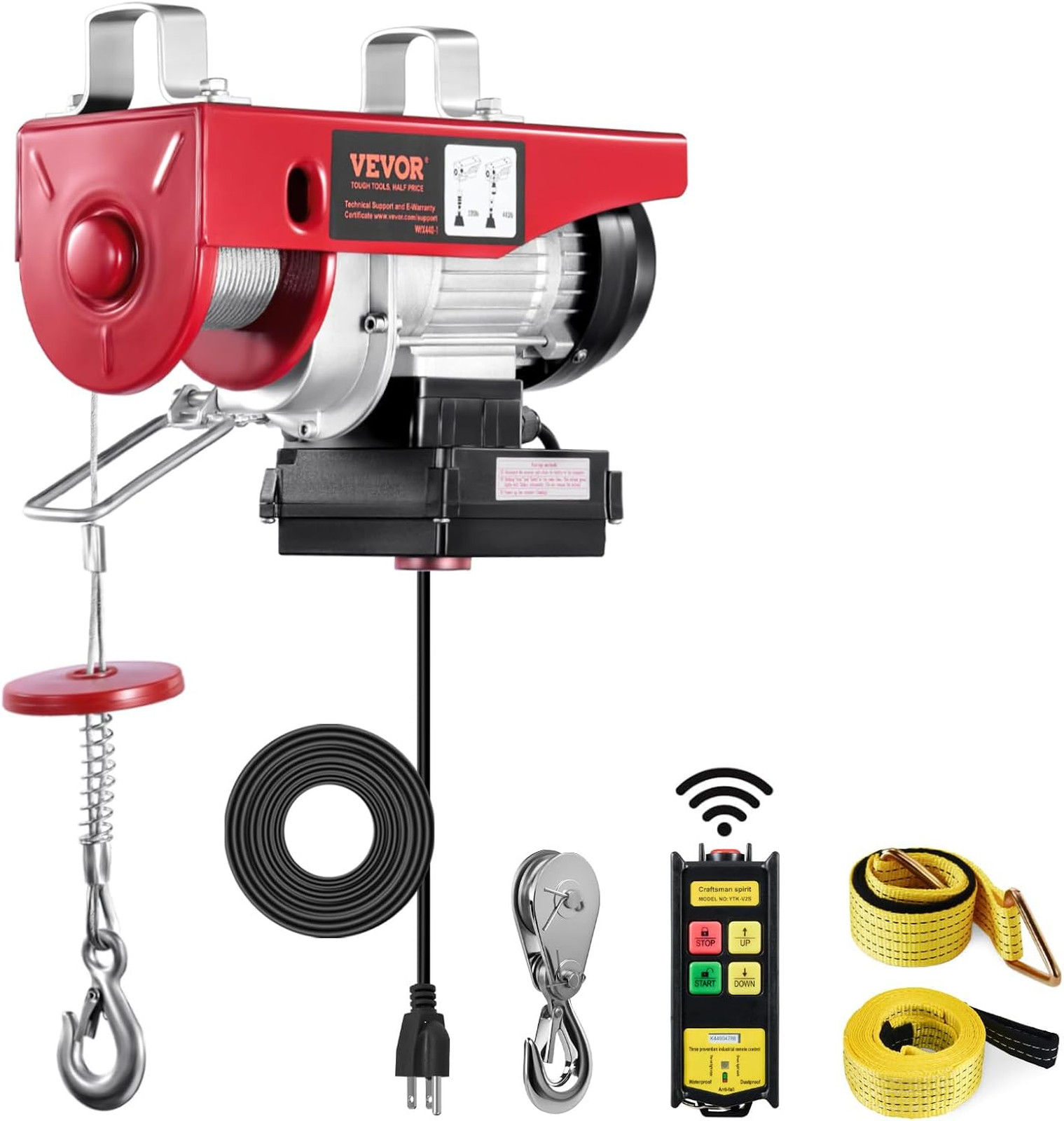 Electric Hoist with Wireless Remote Control, 110v 440lbs Electric Hoist with