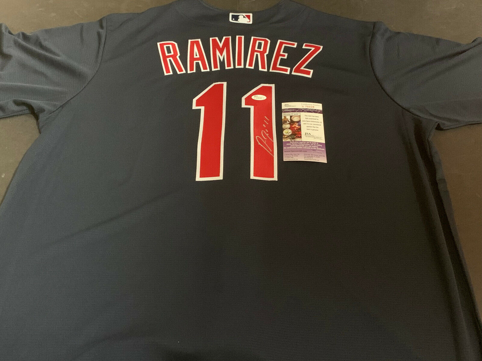 Jose Ramirez Cleveland Indians Autographed Signed Jersey JSA WITNESS COA Blue