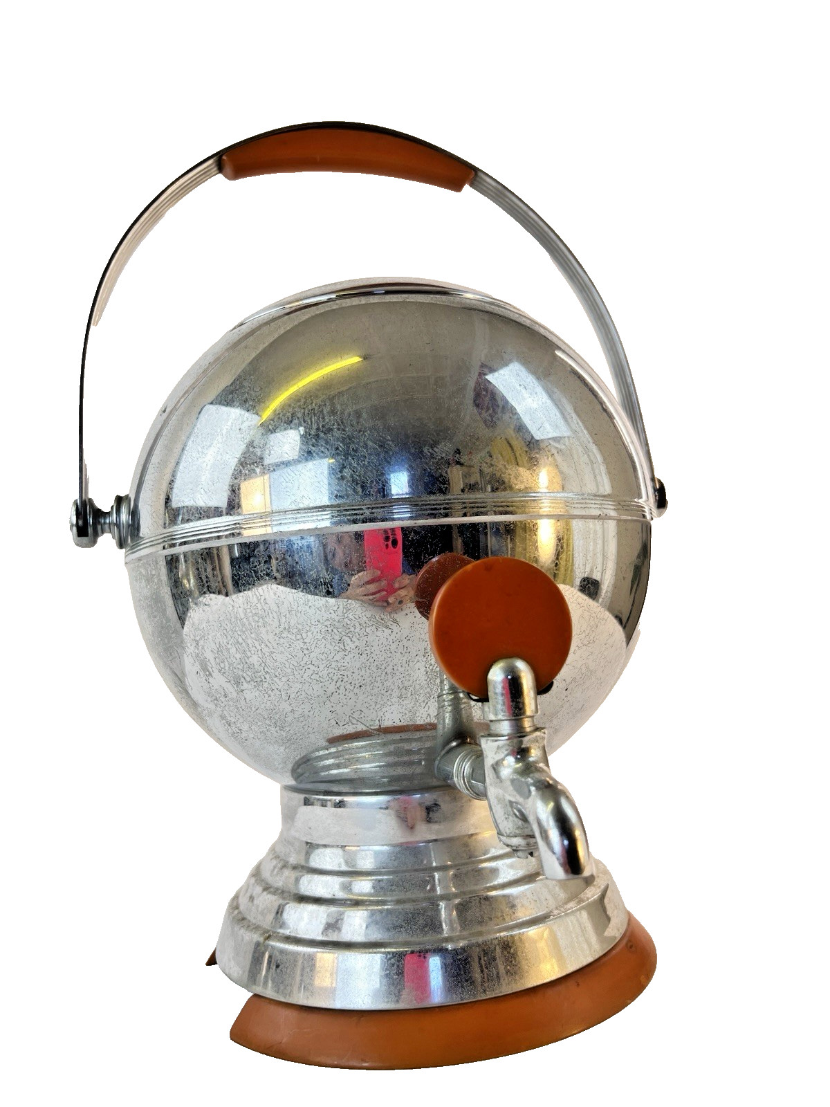 VIntage Manning Bowman Chrome + Bakelite Coffee Orb 1950s Art Deco Percolator VIntage Manning Bowman Chrome + Bakelite Coffee Orb 1950s Art Deco Percolator