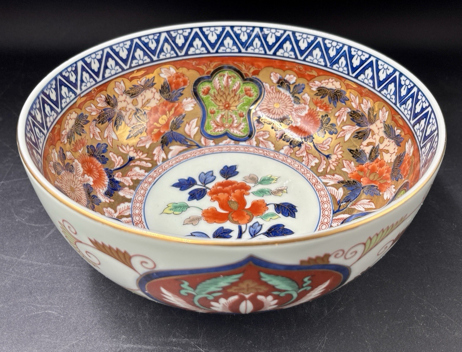 Vintage Japanese Arita Ware Kisen Imari Hand Painted Bowl Showa 8” Vintage Japanese Arita Ware Kisen Imari Hand Painted Bowl Showa 8”