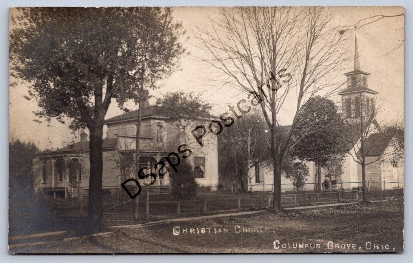 K62/ Columbus Grove Ohio RPPC Postcard c1910 Ottawa Christian Church 495