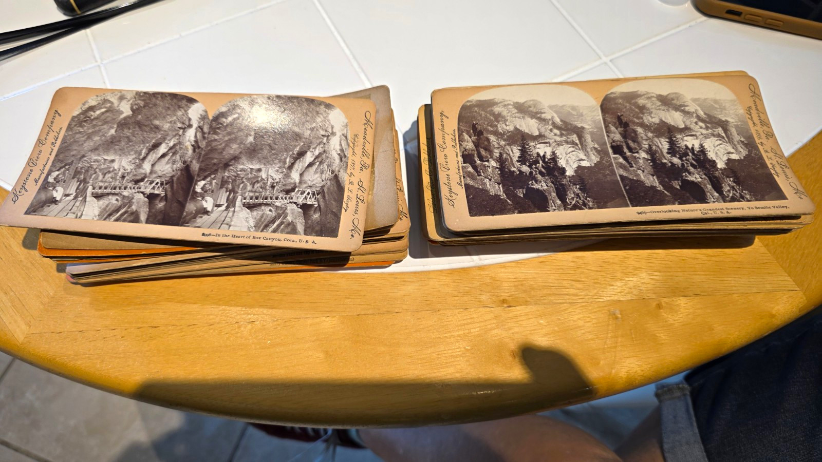 Keystone View Co Yosemite Valley & Box Canyon Sepia Stereoview Card Lot