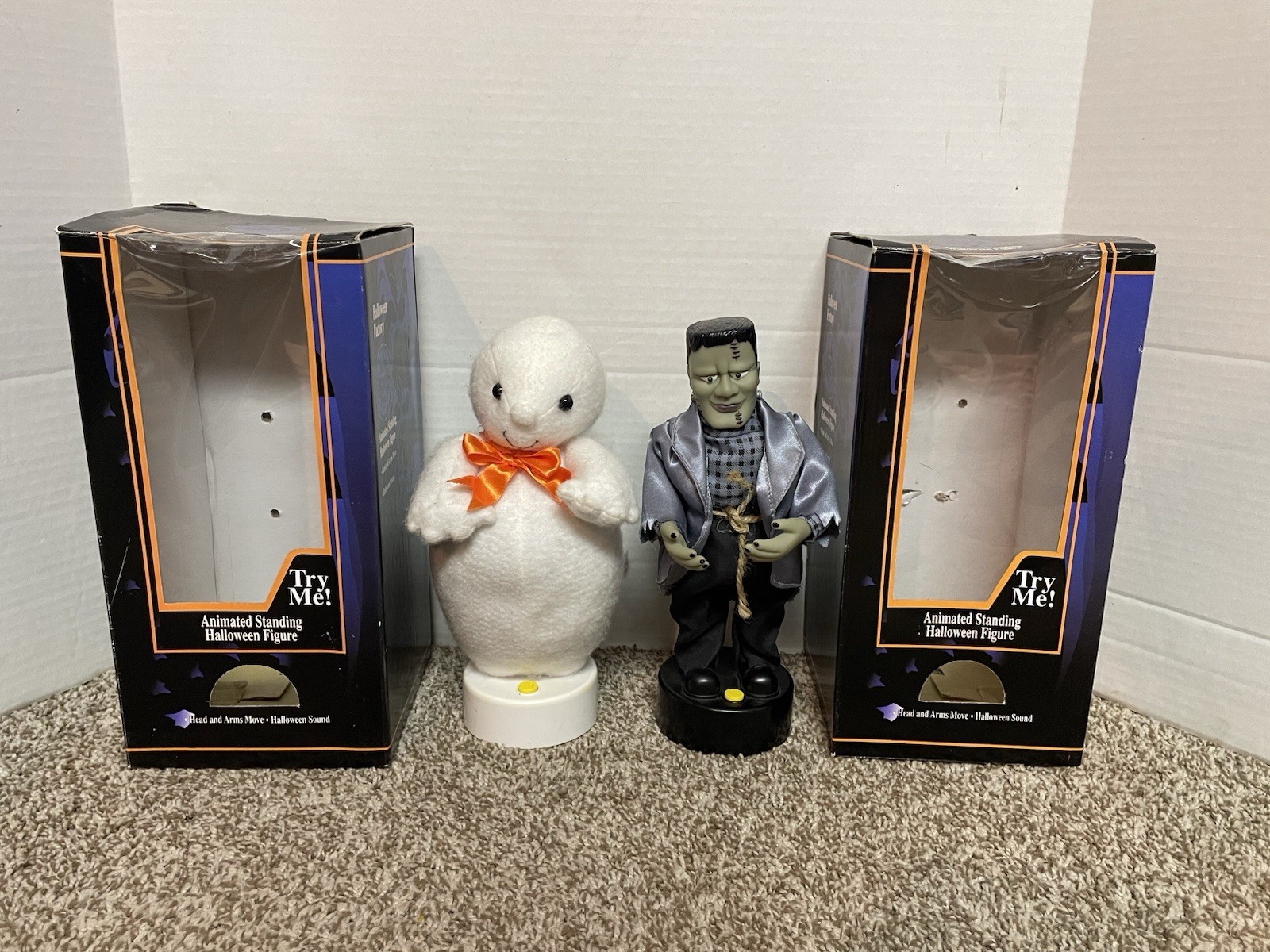 VTG Halloween Factory Frankenstein / Ghost Animated Standing Gemmy 90s - WORKS VTG Halloween Factory Frankenstein / Ghost Animated Standing Gemmy 90s - WORKS