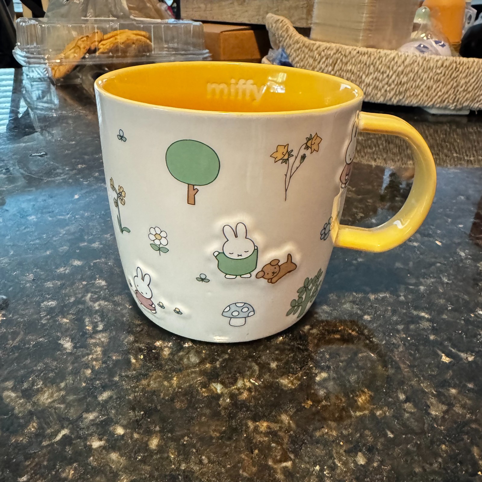 Miffy By Magenta Spring Floral Garden Ceramic Mug 3D Embossed Pastel Yellow Miffy By Magenta Spring Floral Garden Ceramic Mug 3D Embossed Pastel Yellow