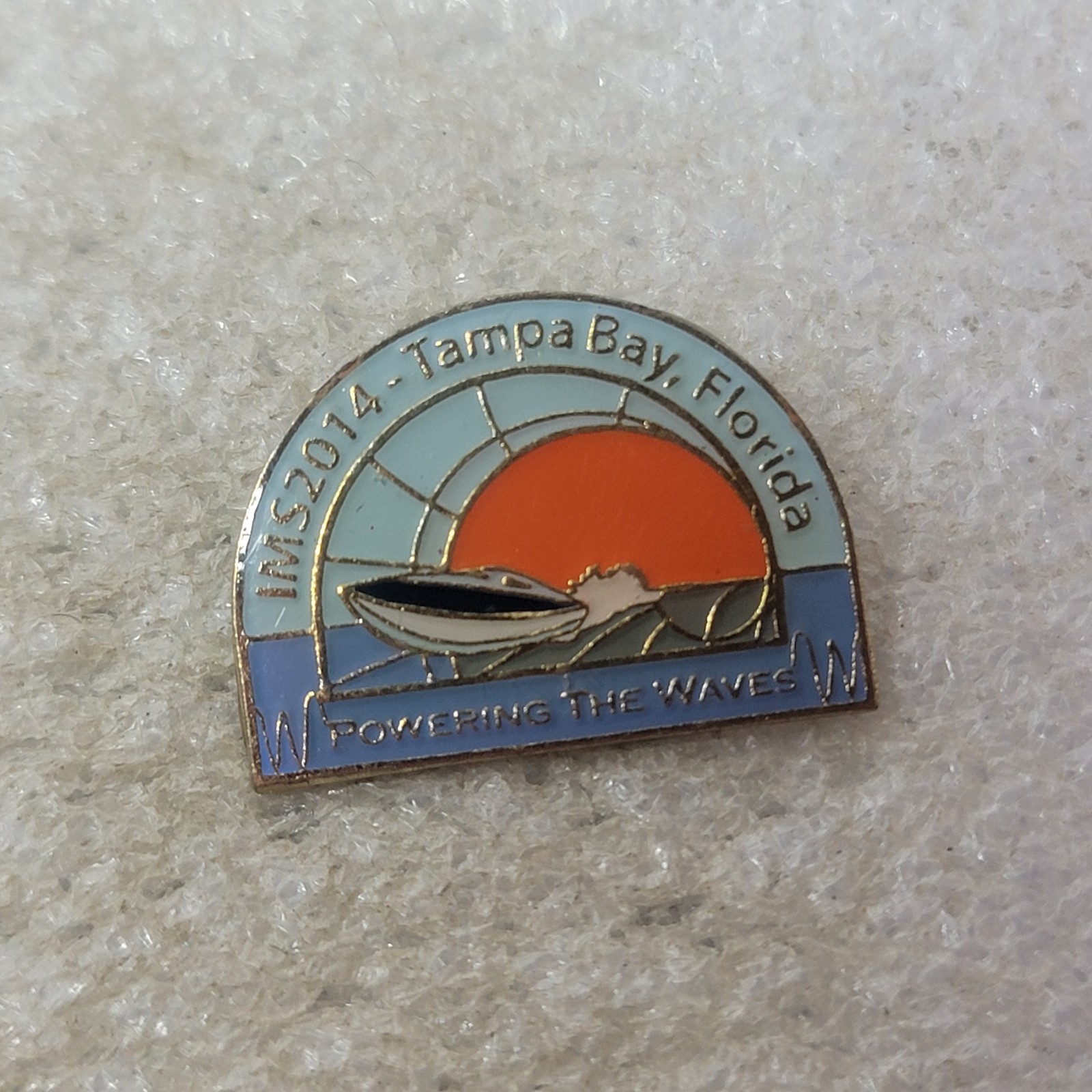 IMS2014 Tampa Bay Florida Pin IEEE Powering the Waves Microwave Symposium Badge