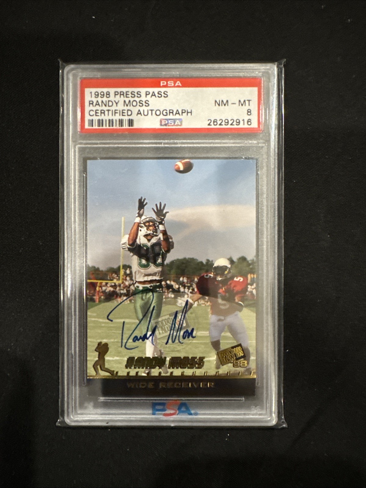 1998 PRESS PASS AUTOS #5 RANDY MOSS PSA 8 1998 PRESS PASS AUTOS #5 RANDY MOSS PSA 8
