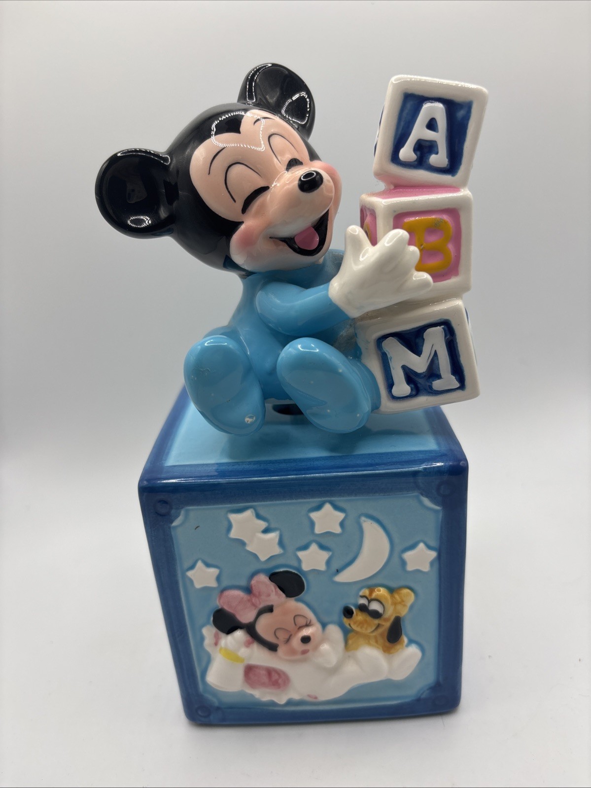 Vintage Walt Disney Productions Mickey Mouse Baby Mickey Rotating Music Box Vintage Walt Disney Productions Mickey Mouse Baby Mickey Rotating Music Box