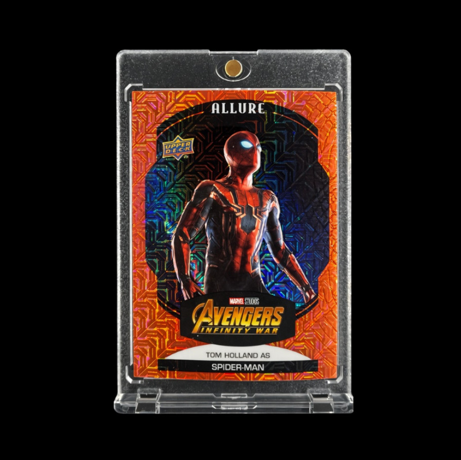 SPIDER-MAN ORANGE MOJO REFRACTOR HOLO CARD 2022 Upper Deck Tom Holland - Marvel