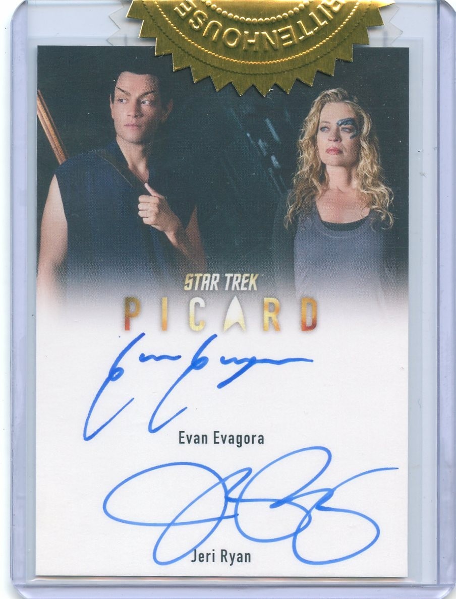 RARE VHTF Star Trek Picard S1 Dual Autograph Jeri Ryan and Evan Evagora 6 Case I RARE VHTF Star Trek Picard S1 Dual Autograph Jeri Ryan and Evan Evagora 6 Case I