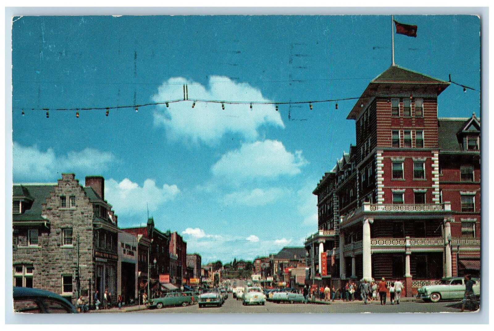 Kenora Ontario Canada Postcard Main Street Lake of Woods District 1960