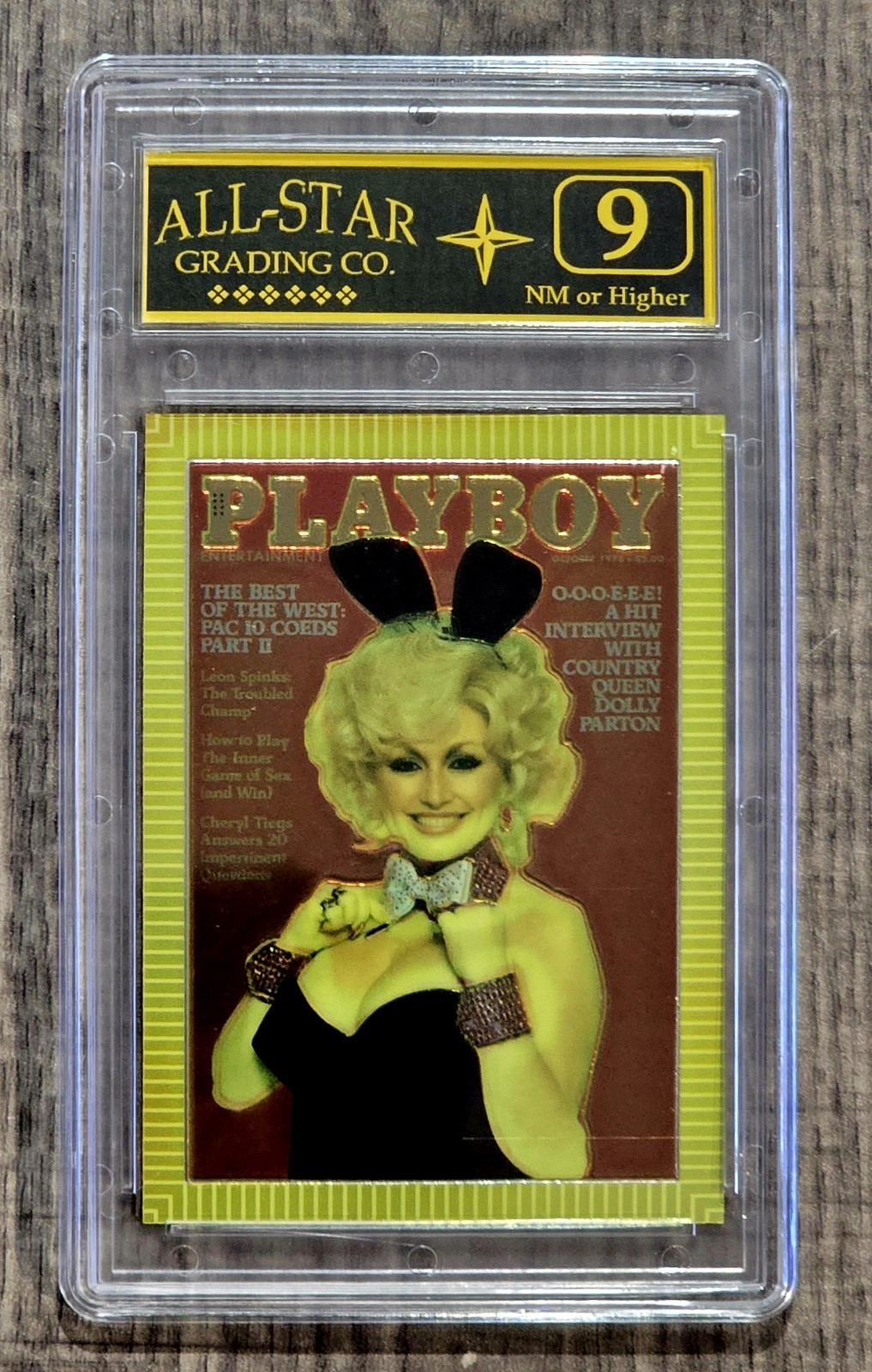 DOLLY PARTON 1995 Playboy Chromium Series 1 #56 GRADED ASG NM 9 DOLLY PARTON 1995 Playboy Chromium Series 1 #56 GRADED ASG NM 9