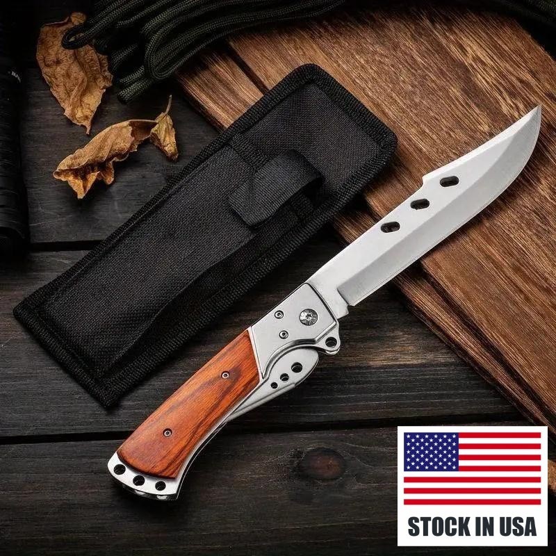 Large Folding Knife Wood Handle High Hardness Portable Outdoor Camping Utility Large Folding Knife Wood Handle High Hardness Portable Outdoor Camping Utility