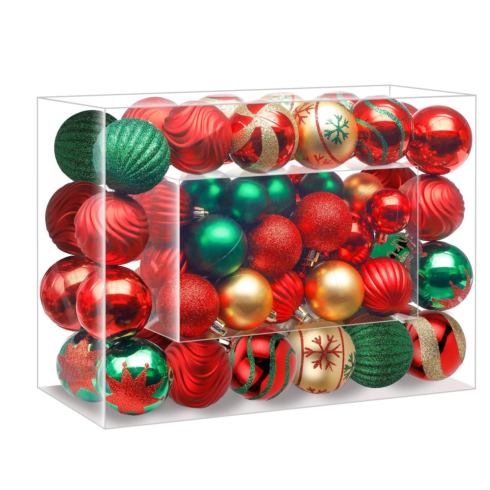 66Pcs Christmas Tree Decorations Set, Festive Ornaments for Holiday Home Decor