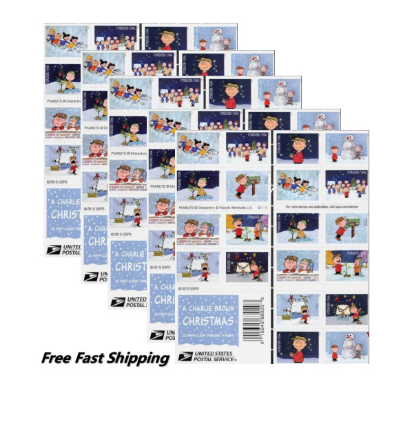 USPS 2015 A Charlie Brown Christmas 100 Pcs First Class 78¢ MNH,5 Sheets USPS 2015 A Charlie Brown Christmas 100 Pcs First Class 78¢ MNH,5 Sheets