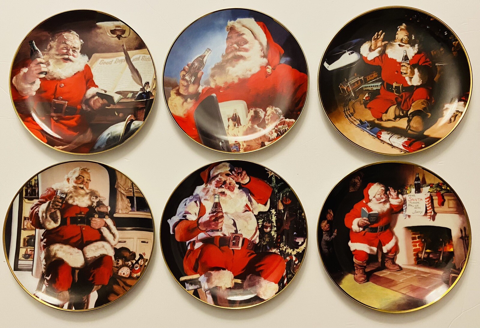 6 Vintage 1993-94 Franklin Mint Coca Cola Santa Claus Collector Plates 6 Vintage 1993-94 Franklin Mint Coca Cola Santa Claus Collector Plates