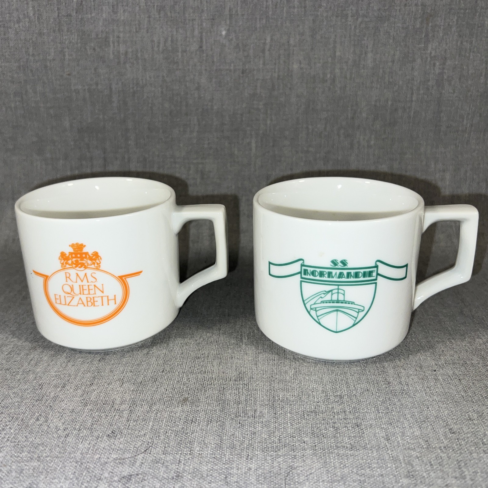 TWO Premiere Classe 1978 Mugs | Normandie | Queen Elizabeth | Ocean Liner Cups TWO Premiere Classe 1978 Mugs | Normandie | Queen Elizabeth | Ocean Liner Cups