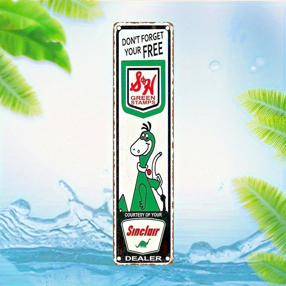 Vintage Sinclair Dino Green Stamps 16x4 Metal Sign Retro Garage Auto Home Decor Vintage Sinclair Dino Green Stamps 16x4 Metal Sign Retro Garage Auto Home Decor
