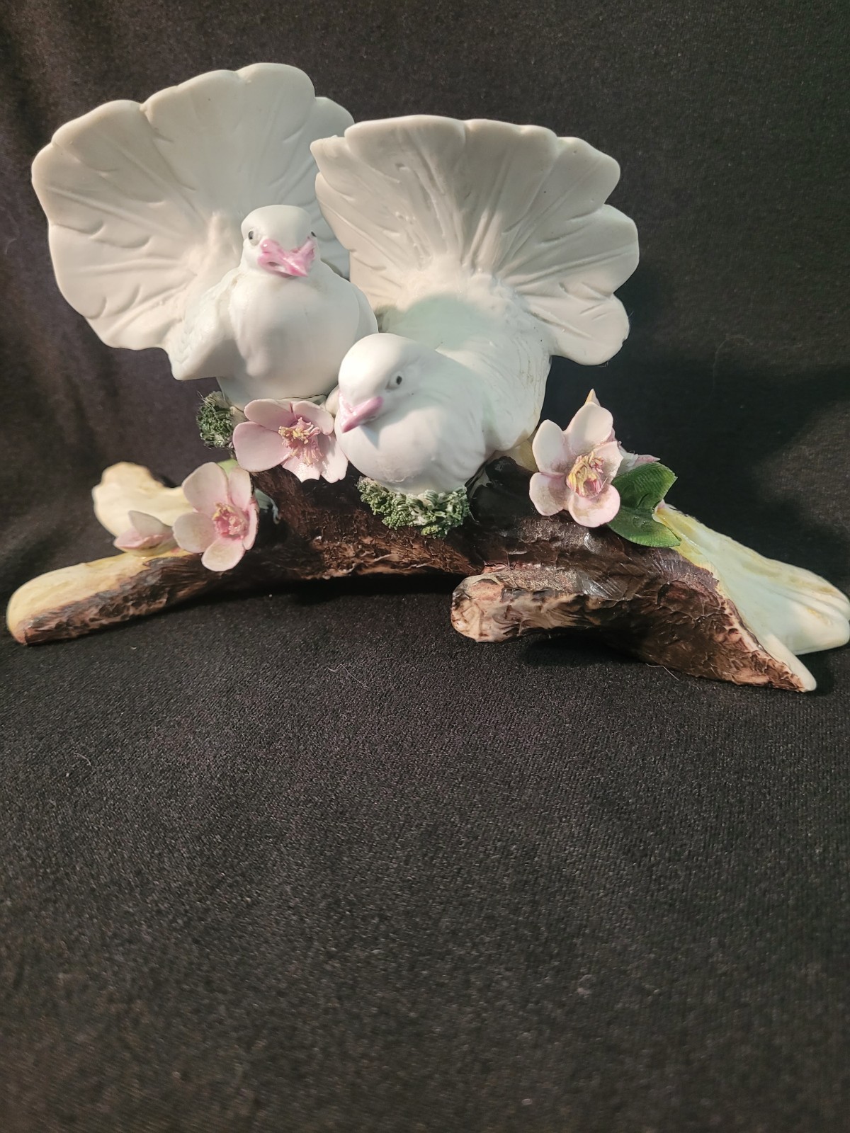 Vintage Porcelain Doves on Branch by Cermiche Aita Made in Italy Vintage Porcelain Doves on Branch by Cermiche Aita Made in Italy