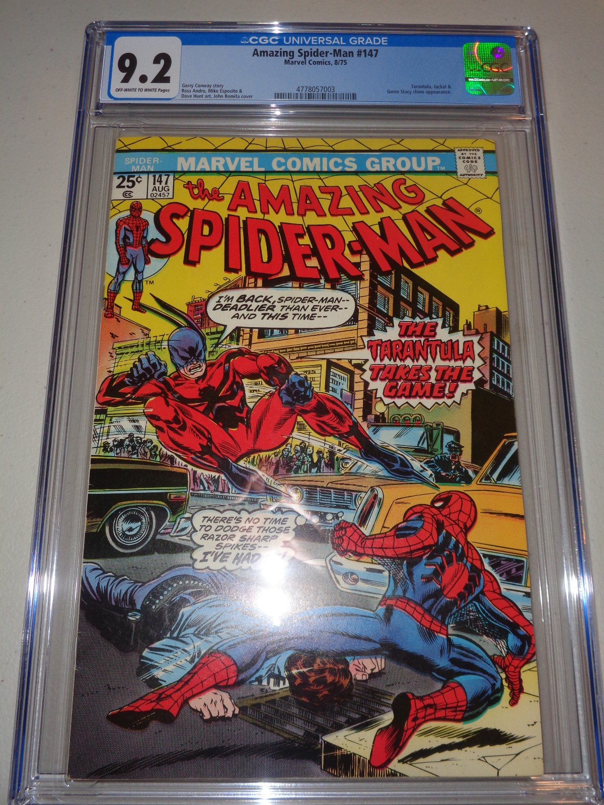 AMAZING SPIDER-MAN #147 - CGC 9.2 NM- (1975 ; Tarantula and Jackal ; OW/W Pages) AMAZING SPIDER-MAN #147 - CGC 9.2 NM- (1975 ; Tarantula and Jackal ; OW/W Pages)