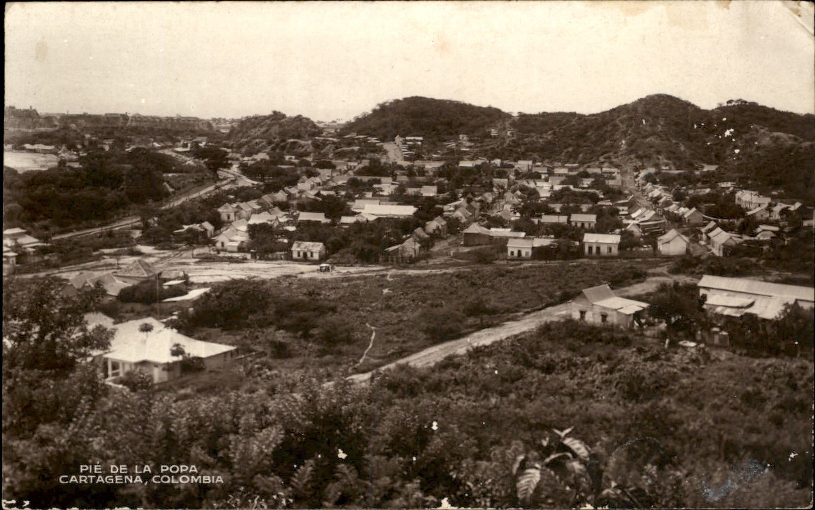 Cartagena Columbia Suburb View c1940 Real Photo Vintage Postcard