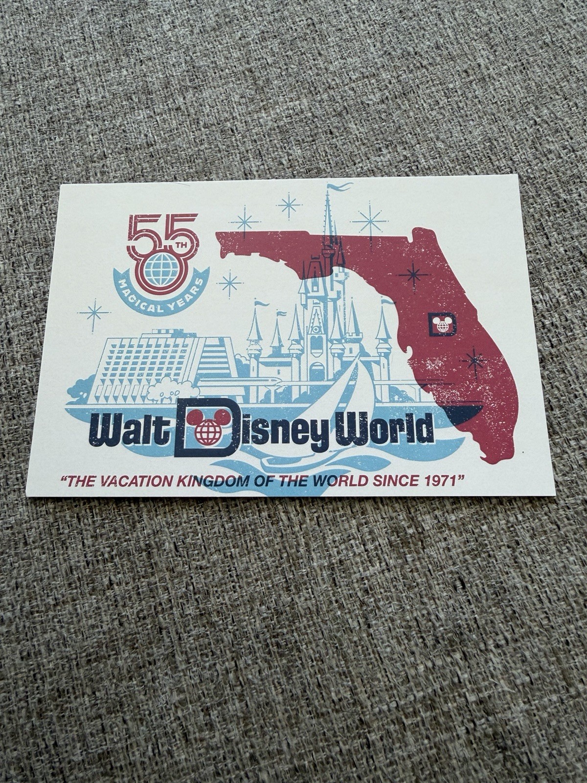 Walt Disney World 55th Anniversary Retro Vacation Kingdom Florida 1971 Postcard Walt Disney World 55th Anniversary Retro Vacation Kingdom Florida 1971 Postcard