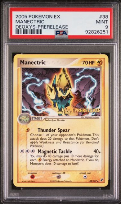 2005 Pokemon EX Manectric #38 Ex Deoxys Prerelease PSA 9 MINT POP 66