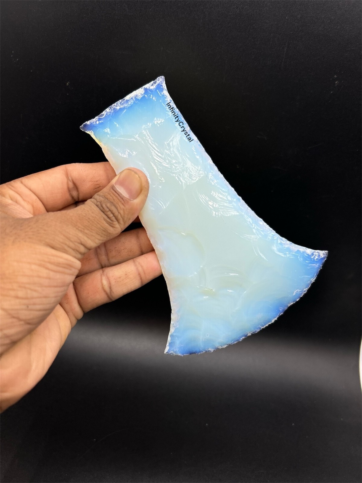 6” Handmade Opalite Axe Head Knapped Tomahawk Blade Viking Replica Stone Art Gif
