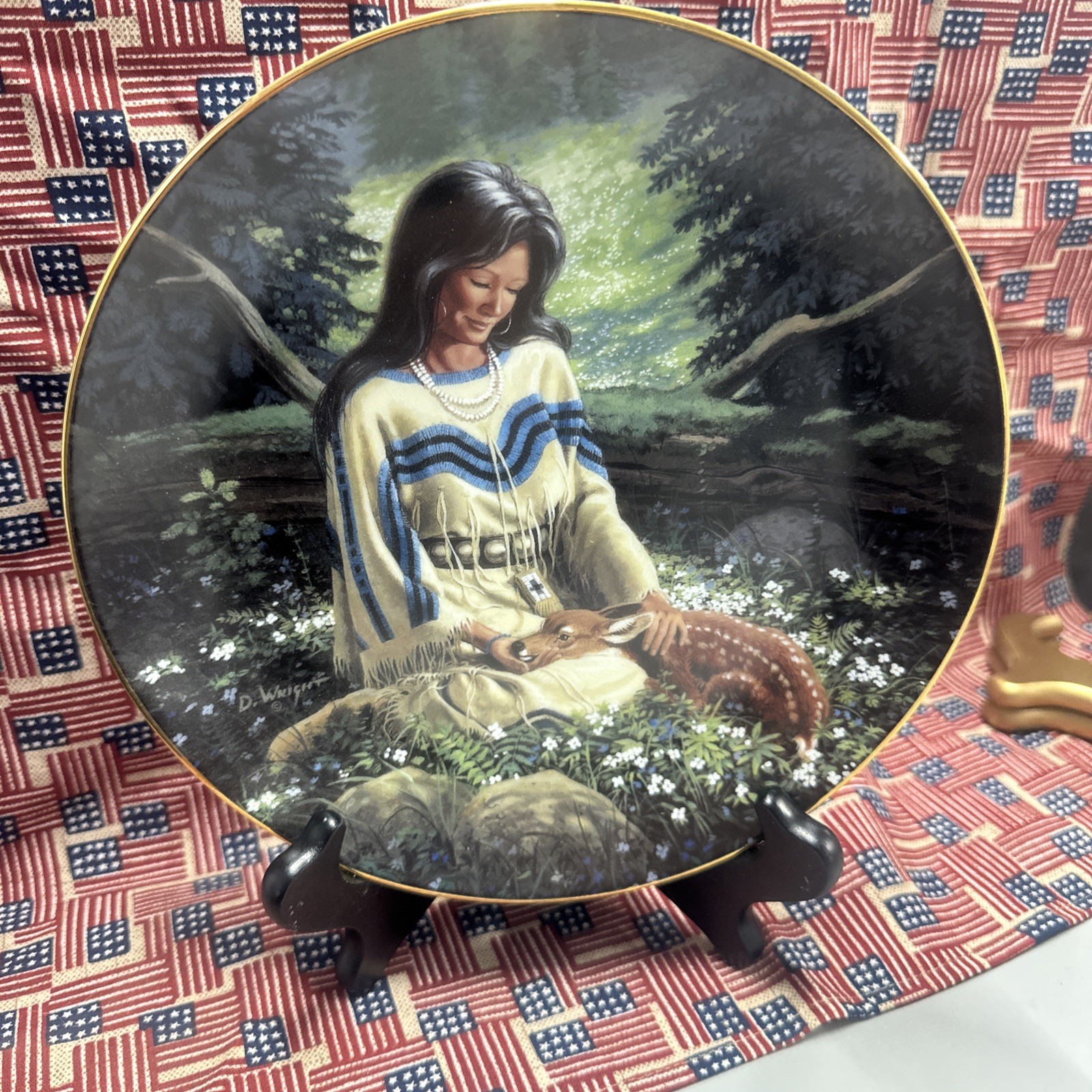 WILD FLOWER by David Wright Porcelain Plate #1036A Hamilton Collection 1993 WILD FLOWER by David Wright Porcelain Plate #1036A Hamilton Collection 1993