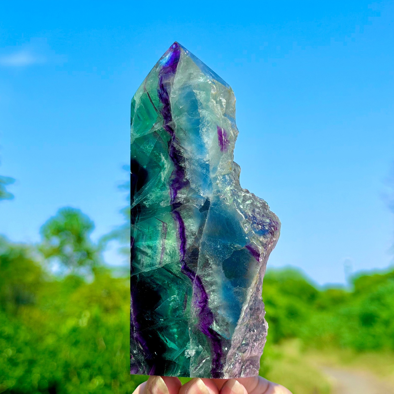 1.29LB Rare Natural Fluorite Quartz Crystal Freeform Mineral Specimen Healing