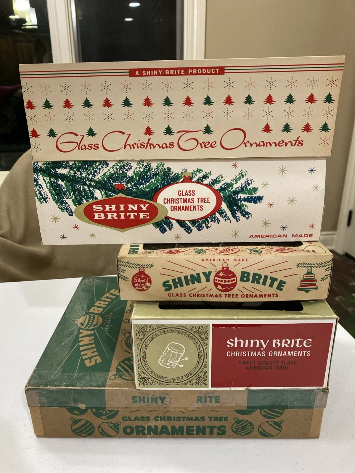 Vintage Shiny Brite Boxes Empty Lot Of 5