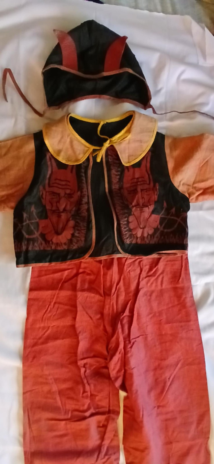 1920s Red Devil Costume Vintage Set Halloween Attire 1930s Antique Early Satan👹 1920s Red Devil Costume Vintage Set Halloween Attire 1930s Antique Early Satan👹