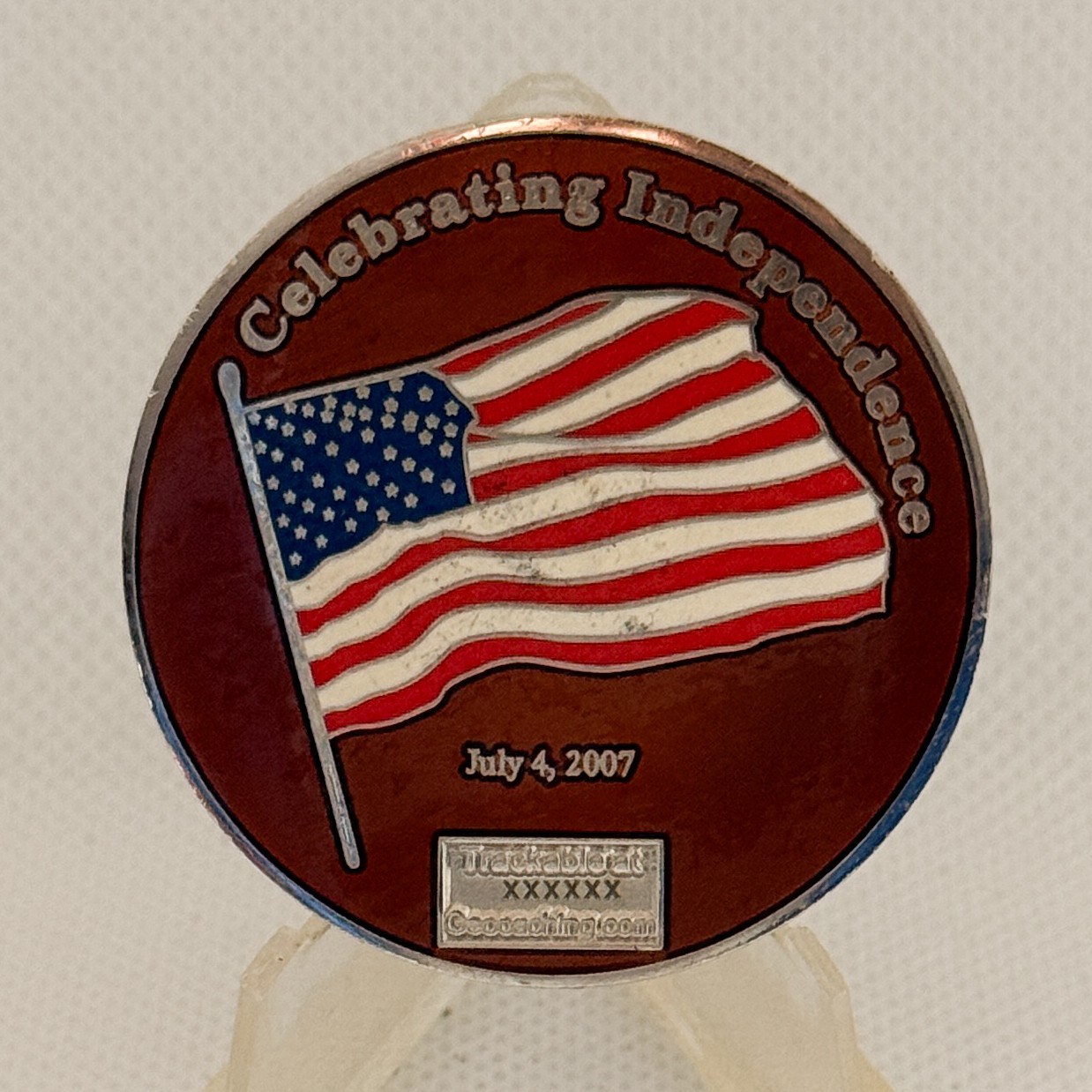 2007 July 4 Independence US Flag Fireworks Trackable Challenge Coin G#2 2007 July 4 Independence US Flag Fireworks Trackable Challenge Coin G#2