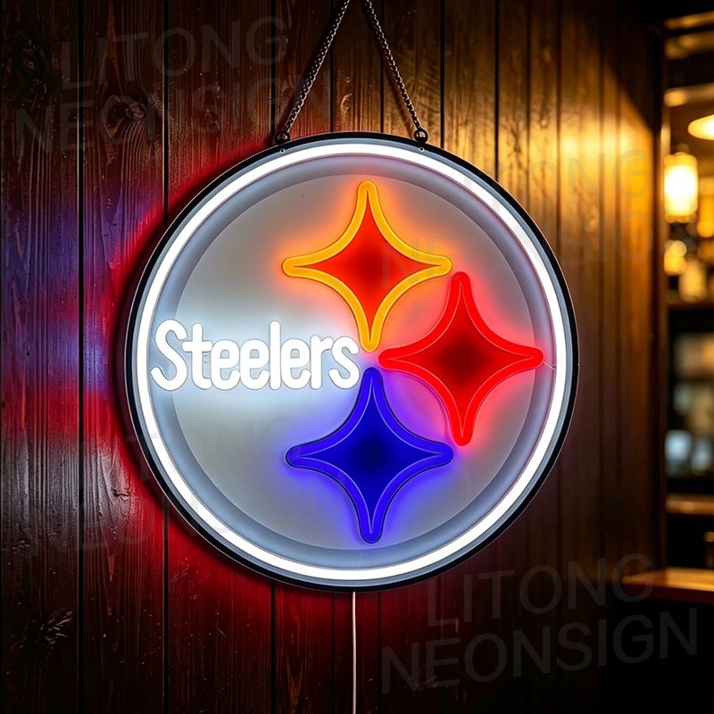 US STOCK Pittsburgh Steelers Dimmable LED Neon Sign 16