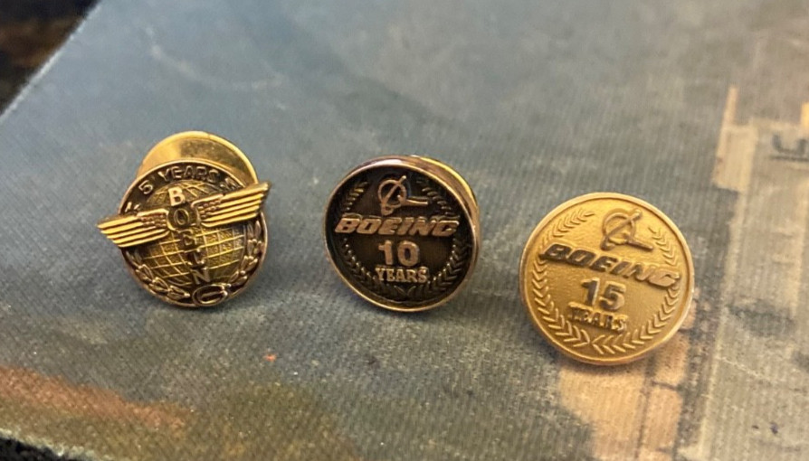 Vintage Boeing NASA Contractor 5-10-15 Employee Service Pin Lot