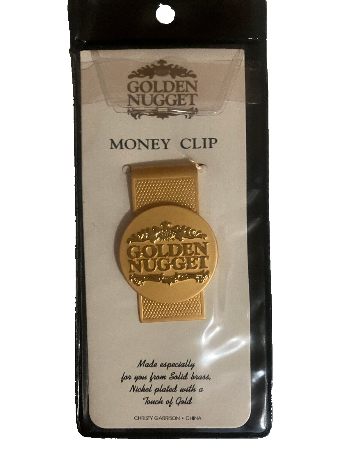 Vintage Exclusive GOLDEN NUGGET Casino Money Clip Solid Brass Nickel Plated Gold Vintage Exclusive GOLDEN NUGGET Casino Money Clip Solid Brass Nickel Plated Gold