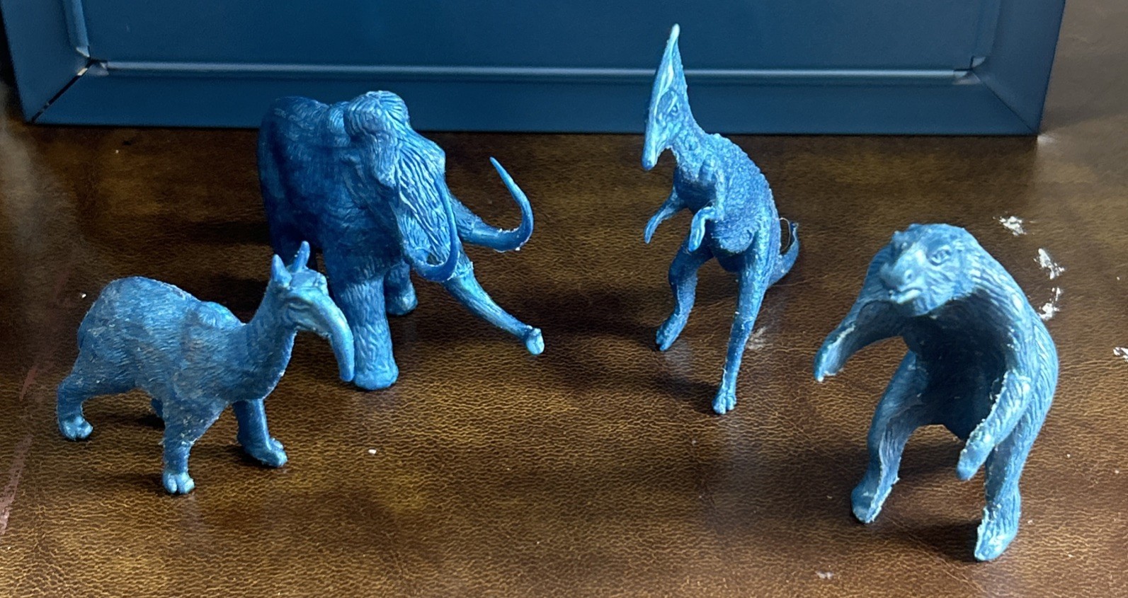4 MPC Marx 1960s Cobalt Blue Prehistoric Dinosaur Animals Playset Figures RARE 4 MPC Marx 1960s Cobalt Blue Prehistoric Dinosaur Animals Playset Figures RARE