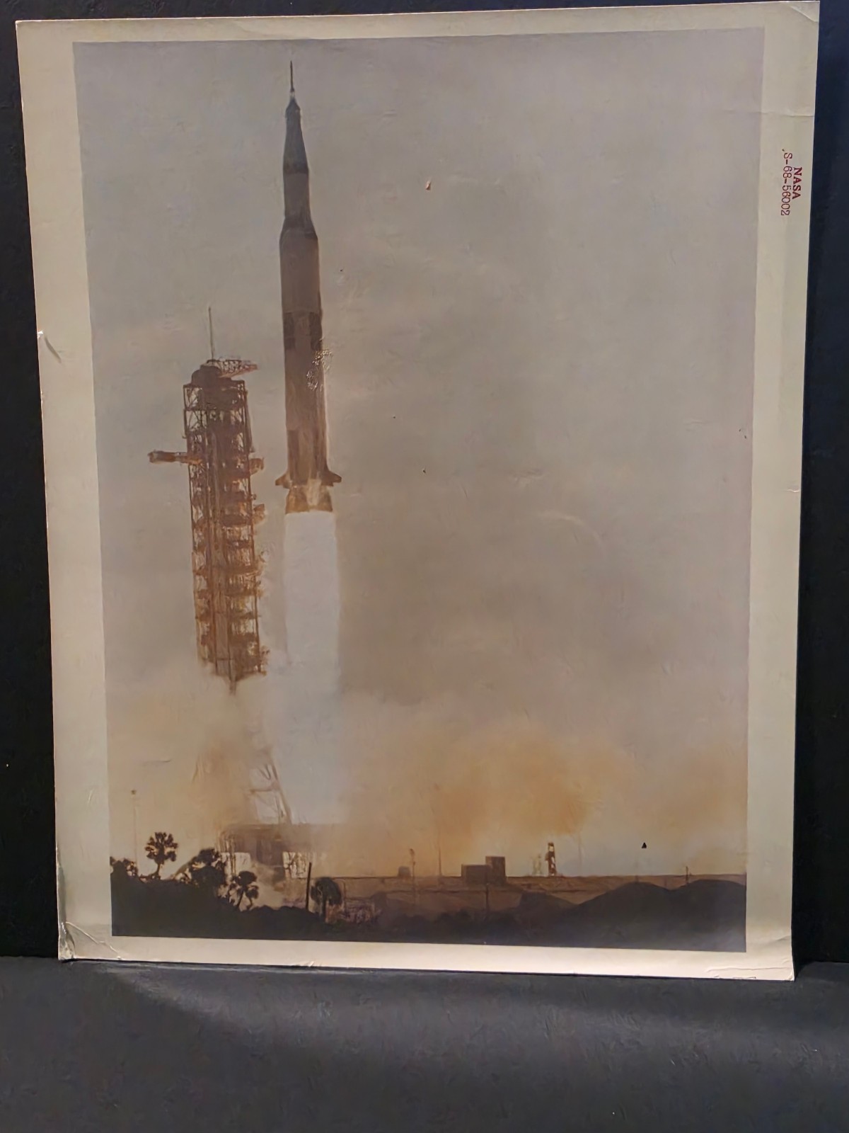 NASA Apollo 8 Saturn V Launch 1968 Original Red Number Photo S-68-56002 Vintage