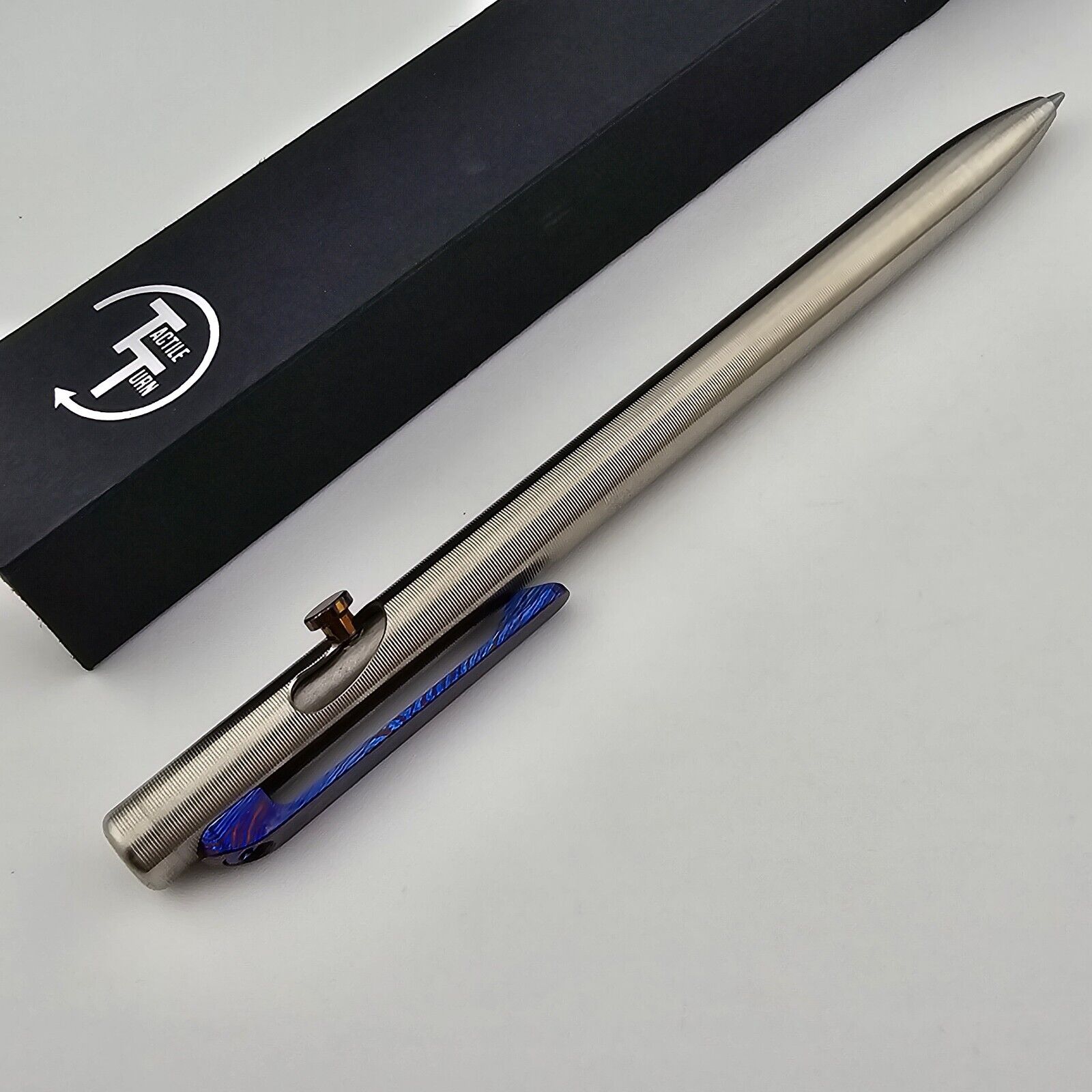 Tactile Turn Slim Bolt Action Pen Titanium Body Timascus Clip and Bolt USA MADE
