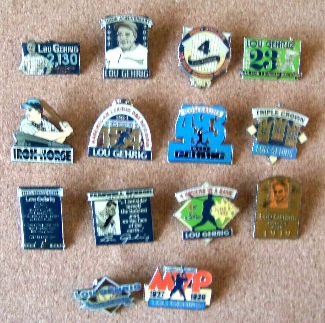 Set of 14 2002 Lou Gehrig accomplishment pins ( ny new york yankees ) pin