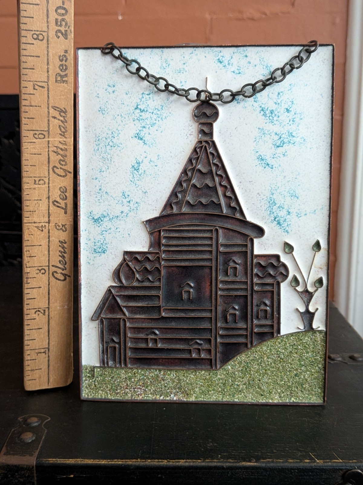 Vintage Soviet Russia Wall Art Enamel Copper Nikolai Church Wladimir Moscow Vintage Soviet Russia Wall Art Enamel Copper Nikolai Church Wladimir Moscow