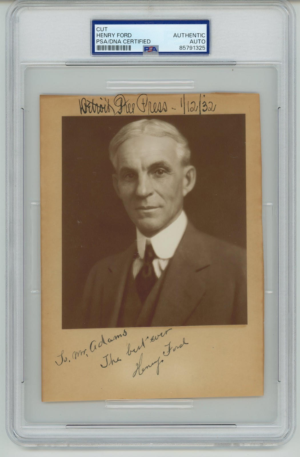 Henry Ford ~ Signed Autographed Henry Ford ~ Signed Autographed