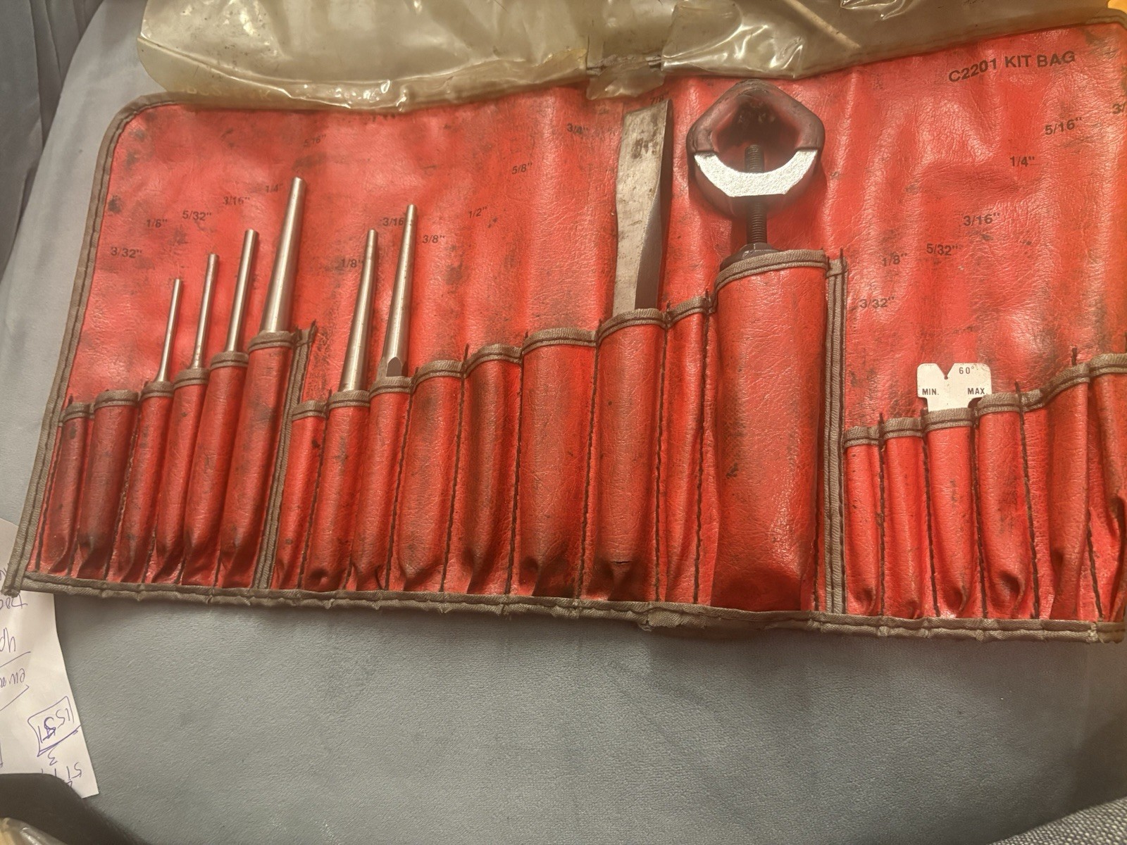 Vintage Snap-onPunch&Chisel Set 8pc PPC106A PPC108A PPC206A PPC208A PPC4A PPC5A