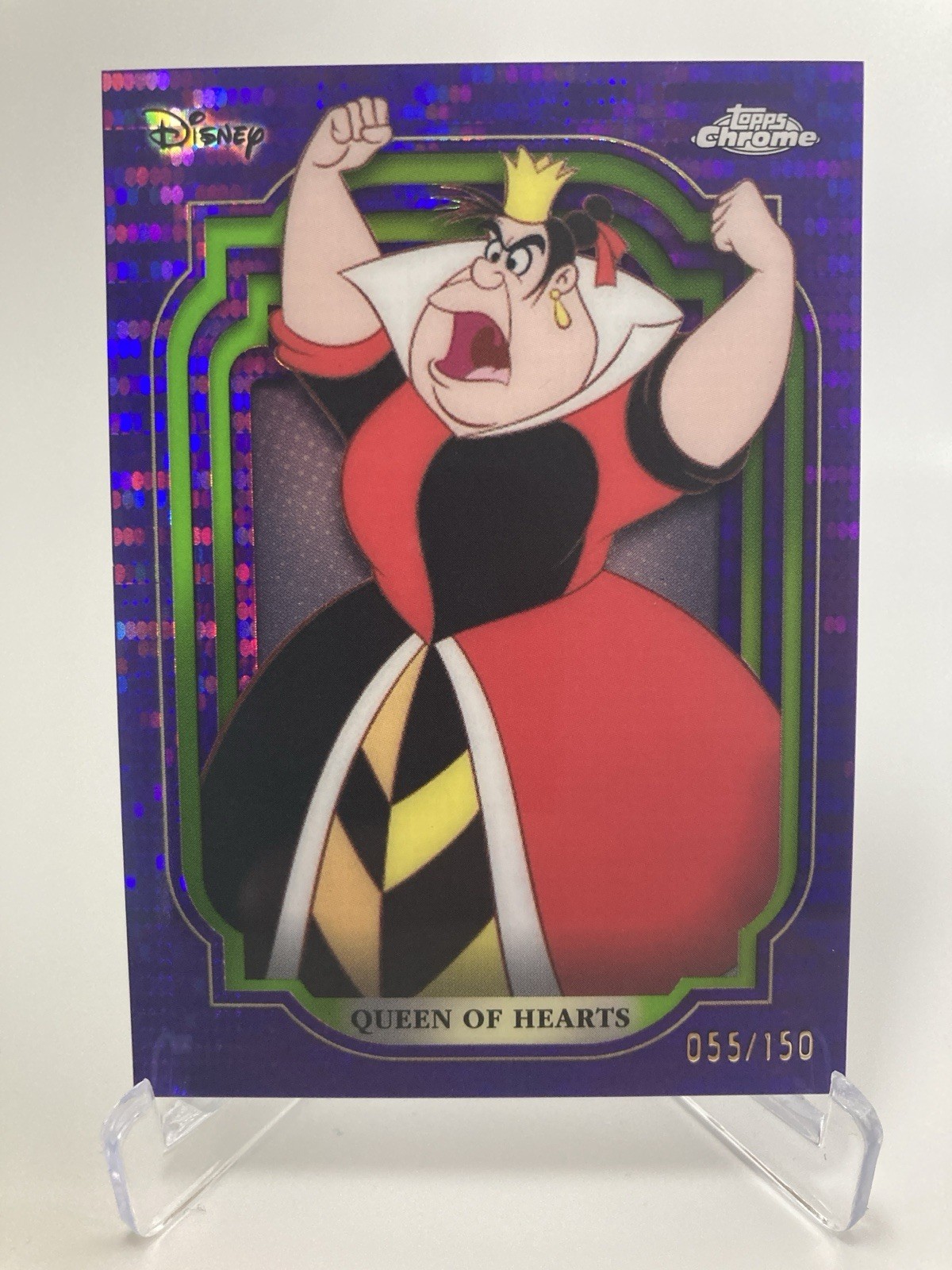 2024 Topps Chrome Disney Queen of Hearts Purple Green Pulsar Refractor /150 2024 Topps Chrome Disney Queen of Hearts Purple Green Pulsar Refractor /150
