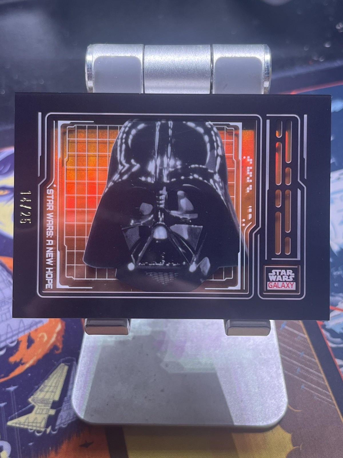 2024 Topps Star Wars Chrome Galaxy Darth Vader Helmet Armor Shadowbox Orange /25 2024 Topps Star Wars Chrome Galaxy Darth Vader Helmet Armor Shadowbox Orange /25