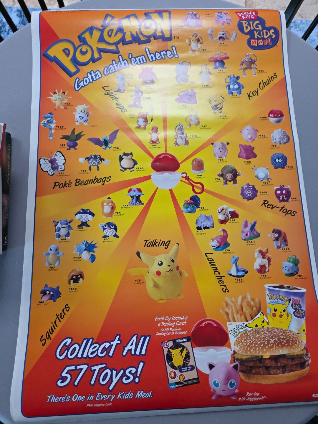 Lot of 4 1999 Pokemon Burger King Big Kids Meal Posters Vintage Nintendo Pikachu Lot of 4 1999 Pokemon Burger King Big Kids Meal Posters Vintage Nintendo Pikachu