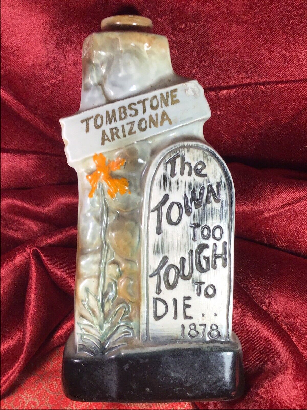 VTG Jim Beam 1970 Tombstone Arizona Boot Hill Cemetery Whiskey Decanter Empty