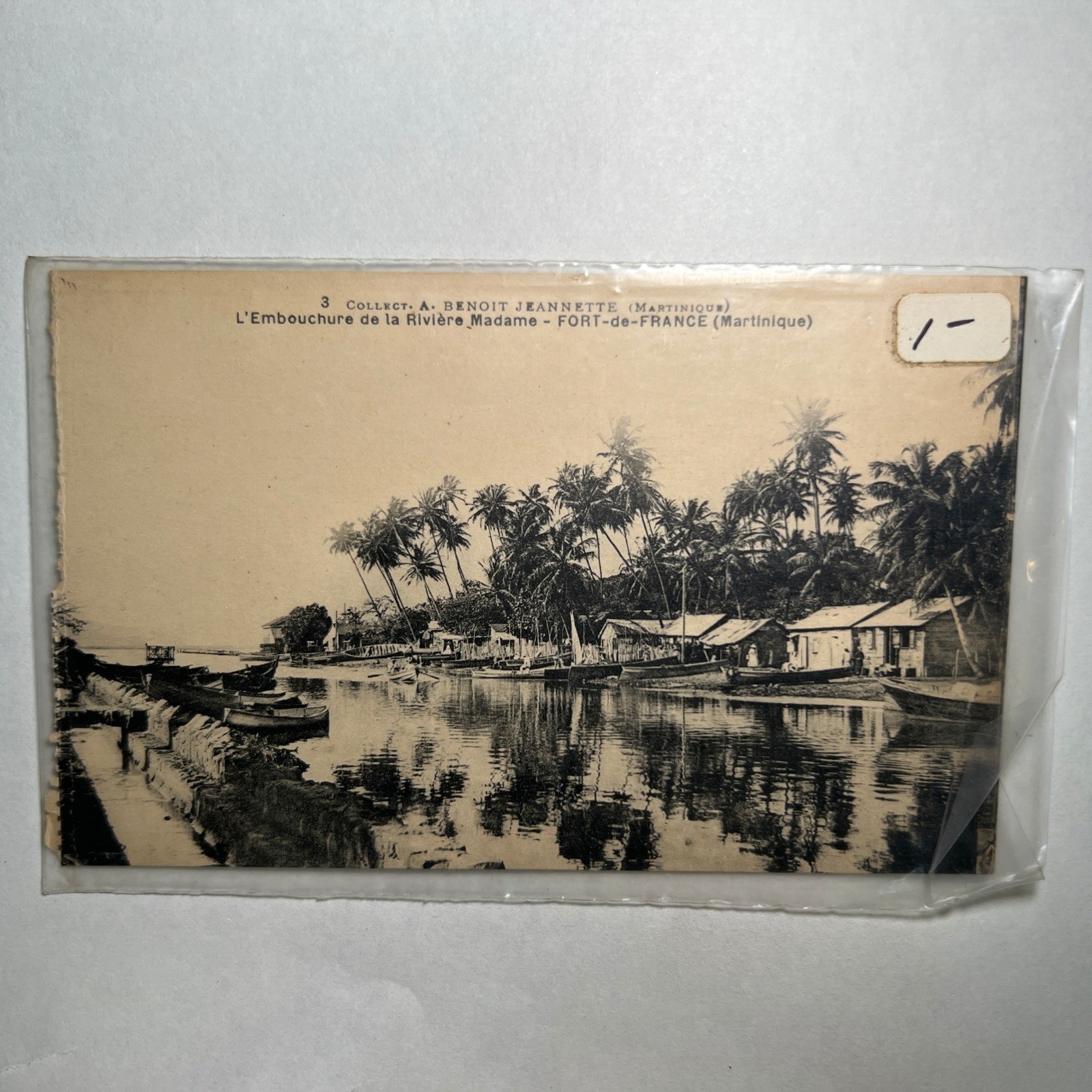 1920s VTG RPPC Postcard Fort De France Martinique Riviere Madame Boats Palm Tree 1920s VTG RPPC Postcard Fort De France Martinique Riviere Madame Boats Palm Tree